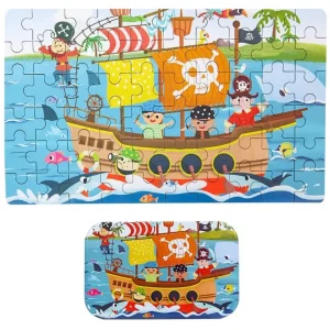 Puzzel (60 stukjes) in Bewaarblik - Piraten