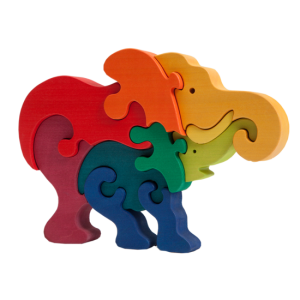 Houten puzzel – Olifantenfamilie