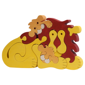 Houten puzzel – Leeuwenfamilie