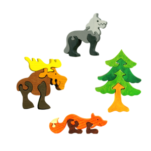 Houten puzzel – Themaset bos