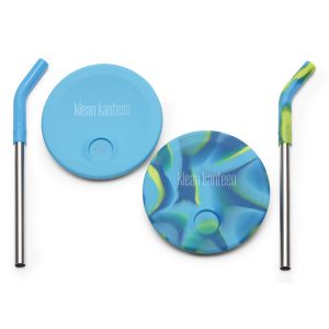 Deksel (incl. 2 rietjes) voor RVS kinderbeker – Blauw