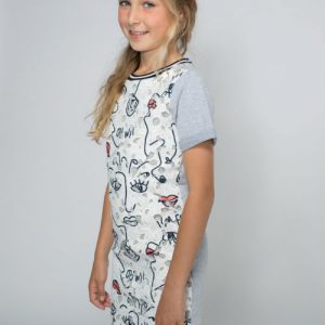 Like Flo flower lace dress grey melee F802-5850-720 104/164