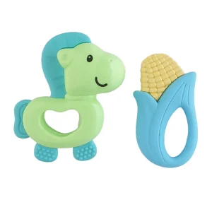 Set: 2 Rammelaars / Bijtspeeltjes 'Paard'