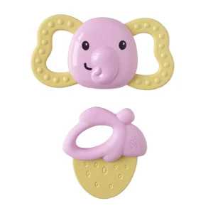 Set: 2 Rammelaars / Bijtspeeltjes 'Olifant'